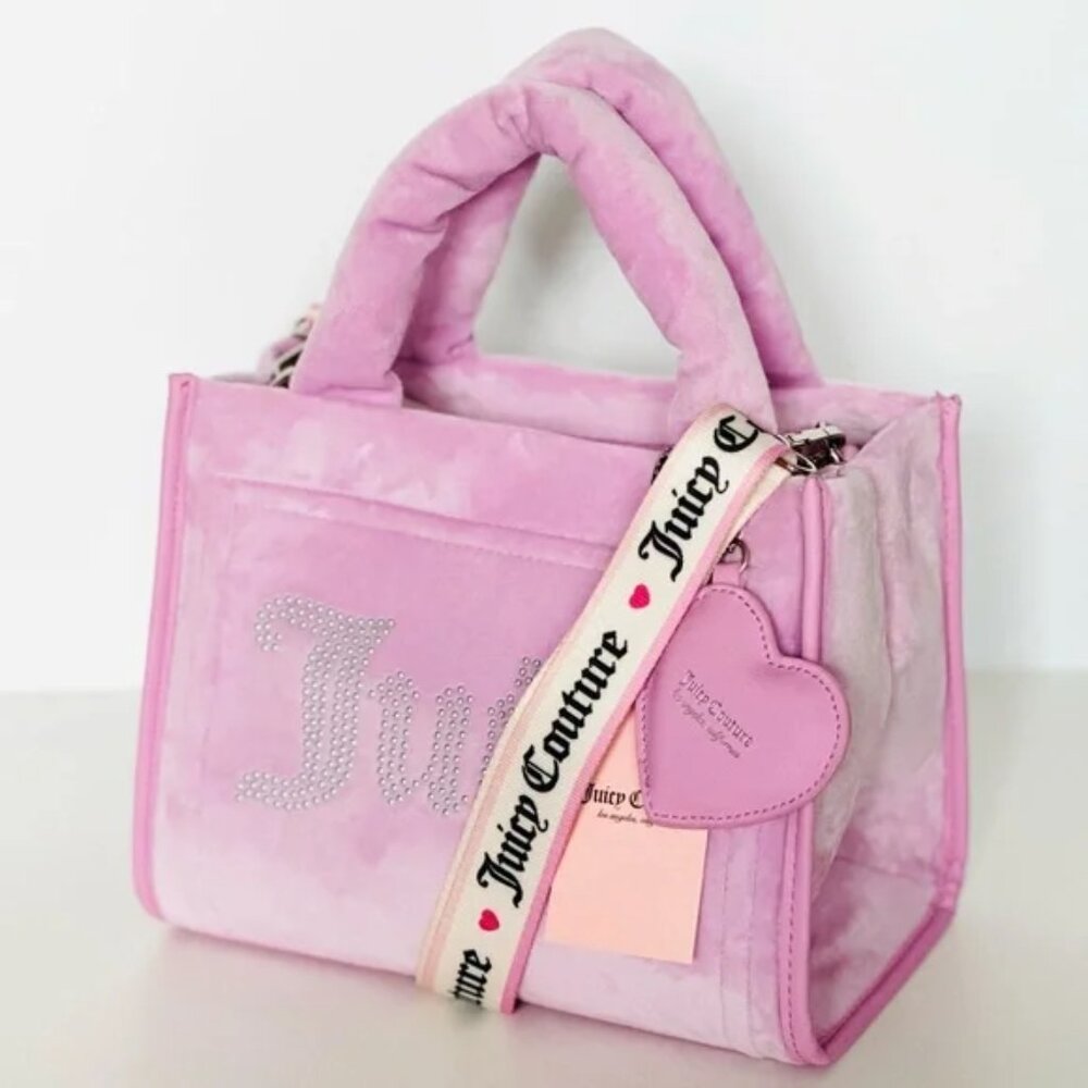 NWT Juicy Couture Pink & Rhinestone Extra Spender Tote/Purse